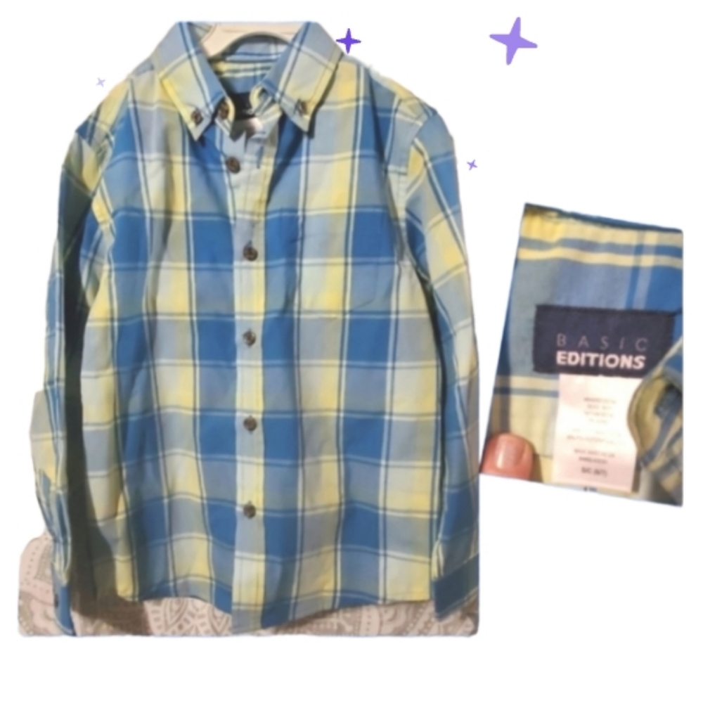 Basic editions 6/7 plaid shirt